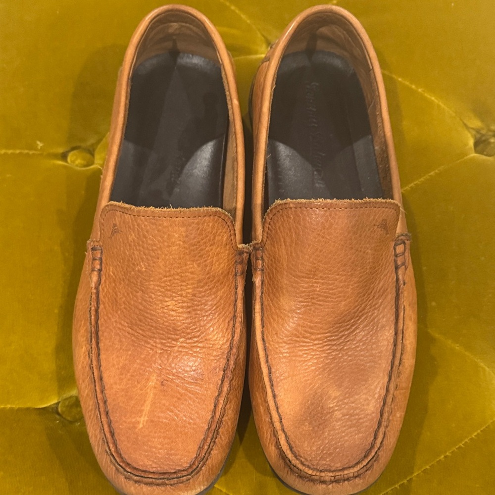 Tommy Bahama Men's Brown Leather Slip-Ons